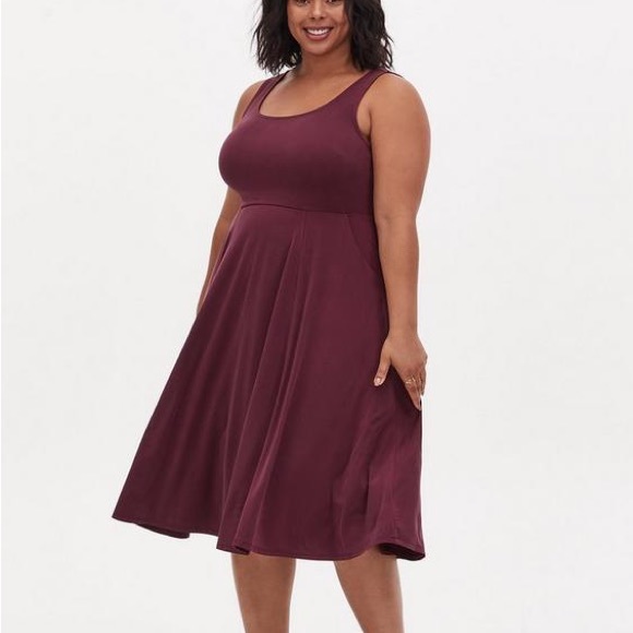 TORRID Wine Studio Cupro Midi Dress Womens Plus Size 3X - Picture 2 of 8